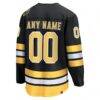 Boston Bruins Fashion7 Home Breakaway Custom Jersey - Black - Detail View
