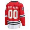 Chicago Blackhawks Fashion7 Centennial Breakaway Custom Jersey - Red - Detail View