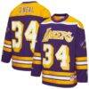 Shaquille O'Neal Los Angeles Lakers Mitchell & Ness Unisex Maxxed Out Fashion Hockey Jersey - Purple - Front View