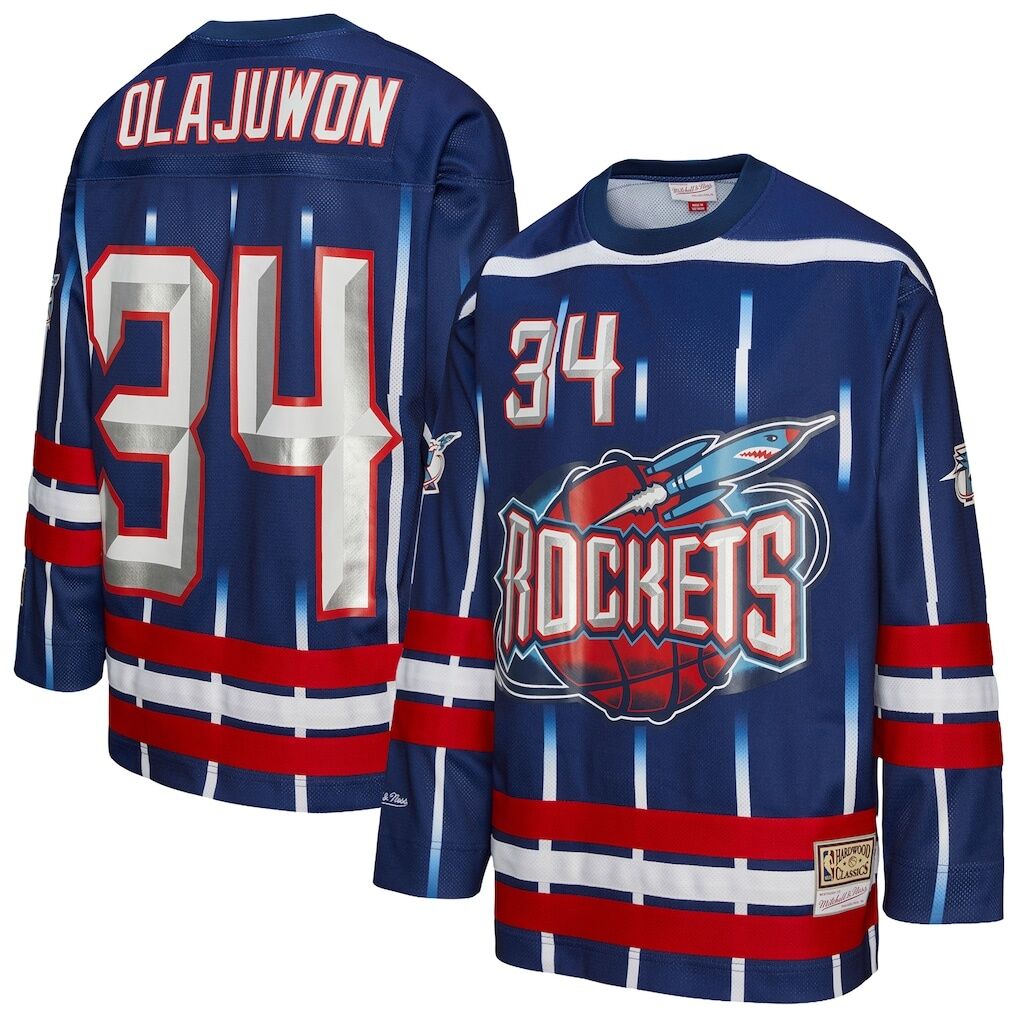 Hakeem Olajuwon Houston Rockets Mitchell & Ness Unisex Maxxed Out Fashion Hockey Jersey