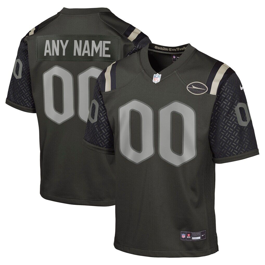 New York Jets Nike Youth 2025 Rivalries Collection Custom Game Jersey - Gotham Green