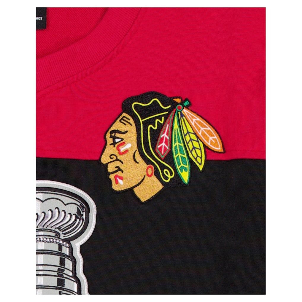 Chicago Blackhawks New Era Stanley Cup Champions Long-Sleeve Hockey Jersey Shirt - Black/Red