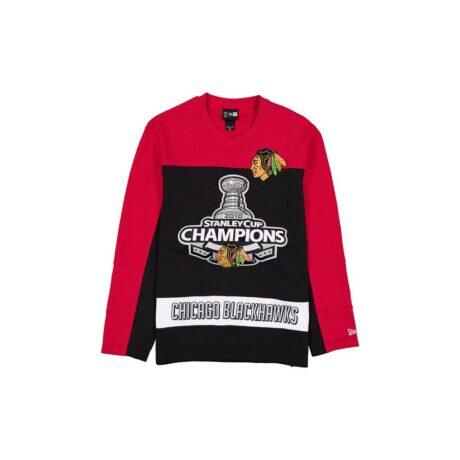 Chicago Blackhawks New Era Stanley Cup Champions Long-Sleeve Hockey Jersey Shirt - - Front View