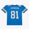 Calvin Johnson Detroit Lions Mitchell & Ness 2007 Legacy Replica Jersey - Blue - Side View