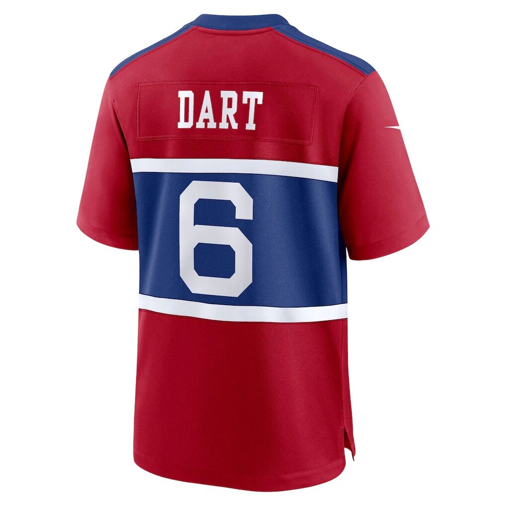 Jaxson Dart New York Giants Nike Alternate Century Red Game Jersey