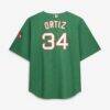 David Ortiz Boston Red Sox Mitchell & Ness Big & Tall Cooperstown Collection Mesh Batting Practice Jersey - Kelly Green - Side View