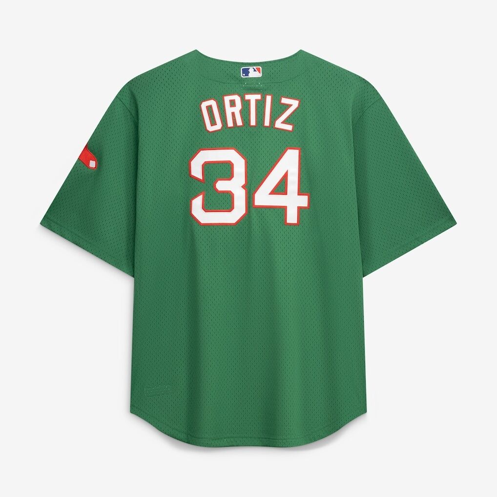 David Ortiz Boston Red Sox Mitchell & Ness Big & Tall Cooperstown Collection Mesh Batting Practice Jersey - Kelly Green