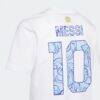 Lionel Messi Argentina National Team adidas Youth 2026 Away Jersey Hook Name & Number T-Shirt - White - Alt1