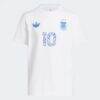 Lionel Messi Argentina National Team adidas Youth 2026 Away Jersey Hook Name & Number T-Shirt - White - Side View