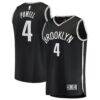 Drake Powell Brooklyn Nets Fashion7 Fast Break Replica Jersey - Black - - Front View