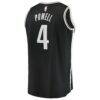 Drake Powell Brooklyn Nets Fashion7 Youth Fast Break Replica Jersey - Black - - Detail View