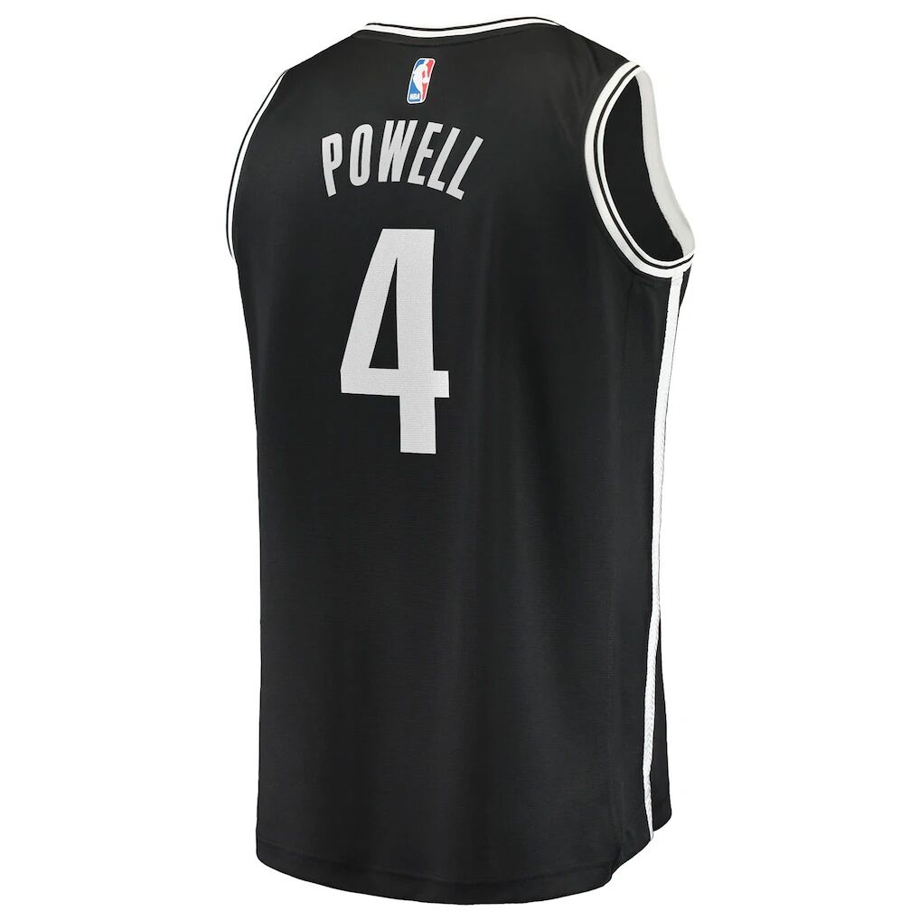 Drake Powell Brooklyn Nets Fashion7 Youth Fast Break Replica Jersey - Black - Icon Edition