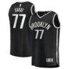 Ben Saraf Brooklyn Nets Fashion7 Youth Fast Break Replica Jersey - Black - - Front View
