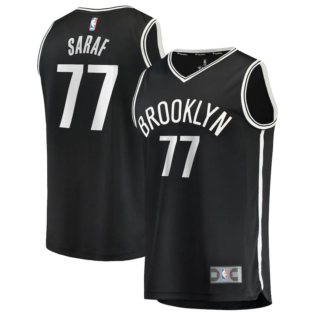 Ben Saraf Brooklyn Nets Fashion7 Youth Fast Break Replica Jersey - Black - Icon Edition
