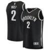 Daniel Wolf Brooklyn Nets Fashion7 Fast Break Replica Jersey - Black - - Front View