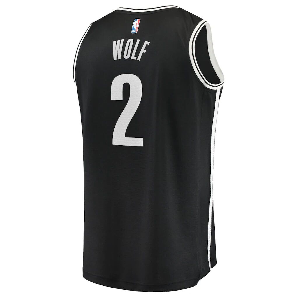 Daniel Wolf Brooklyn Nets Fashion7 Youth Fast Break Replica Jersey - Black - Icon Edition