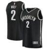 Daniel Wolf Brooklyn Nets Fashion7 Youth Fast Break Replica Jersey - Black - - Front View