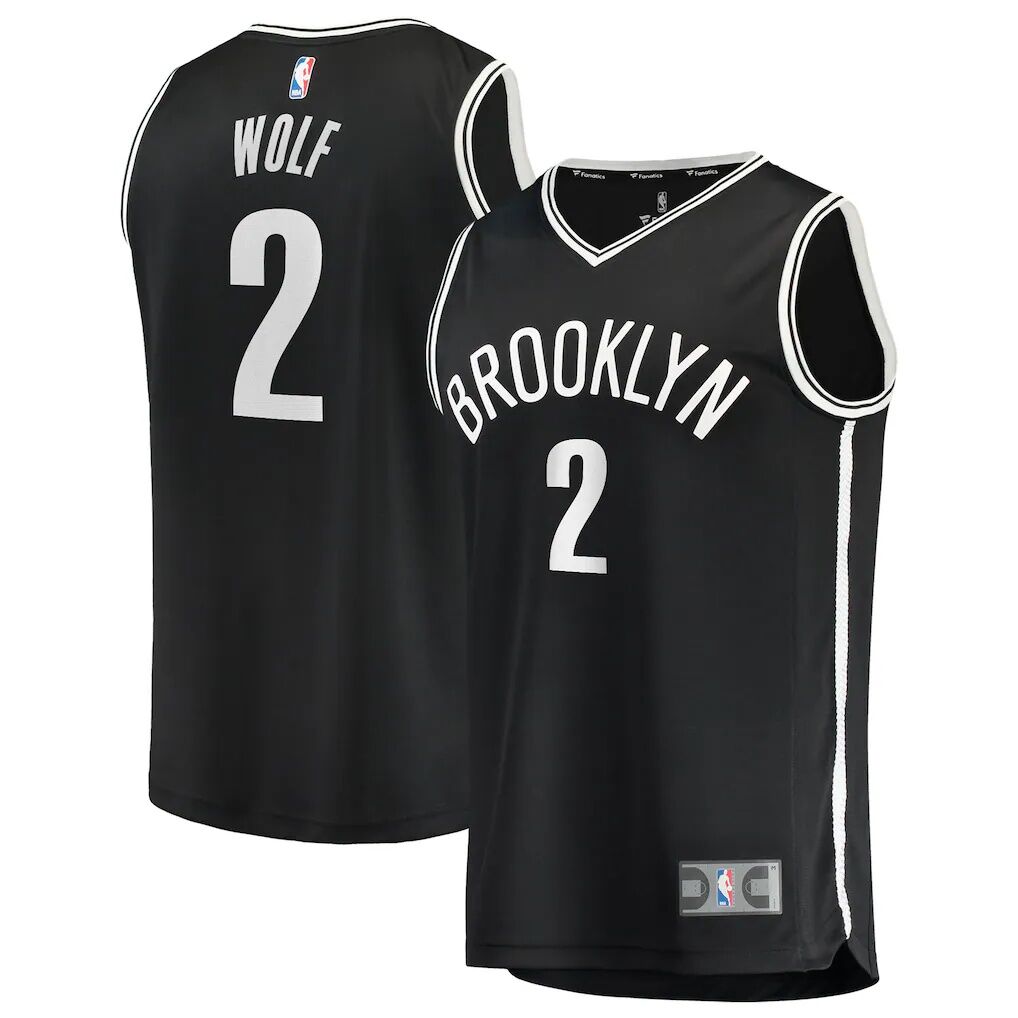 Daniel Wolf Brooklyn Nets Fashion7 Youth Fast Break Replica Jersey - Black - Icon Edition