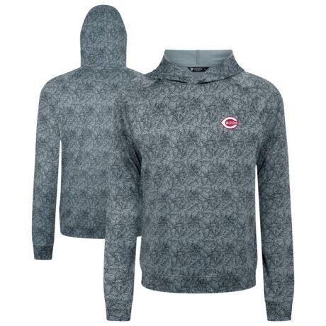 Cincinnati Reds Levelwear Albatross Raglan Hoodie - Gray - Front View