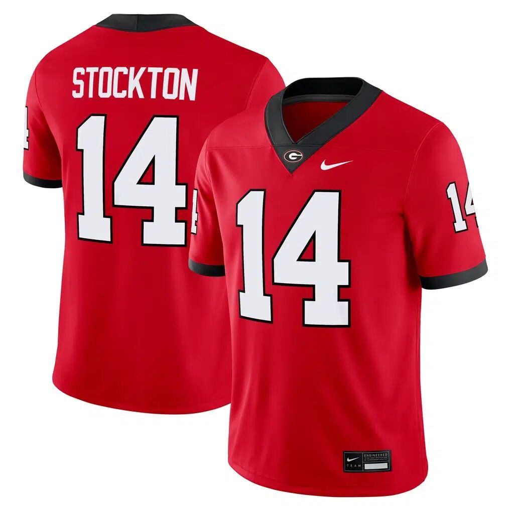 Gunner Stockton Georgia Bulldogs Nike Home  NIL Football Game Jersey