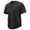 New York Mets Profile Big & Tall Pop Fashion Jersey - Black - Side View