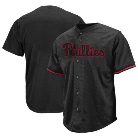 Philadelphia Phillies Profile Big & Tall Pop Fashion Jersey - Black - Front View