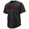 Philadelphia Phillies Profile Big & Tall Pop Fashion Jersey - Black - Side View