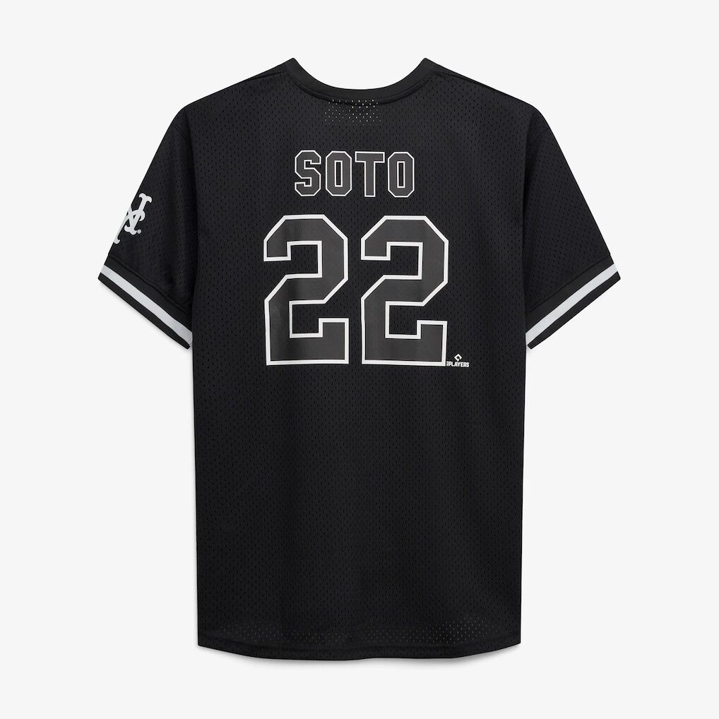Juan Soto New York Mets Fashion7 Big & Tall Heavyweight Mesh Jersey - Black/White