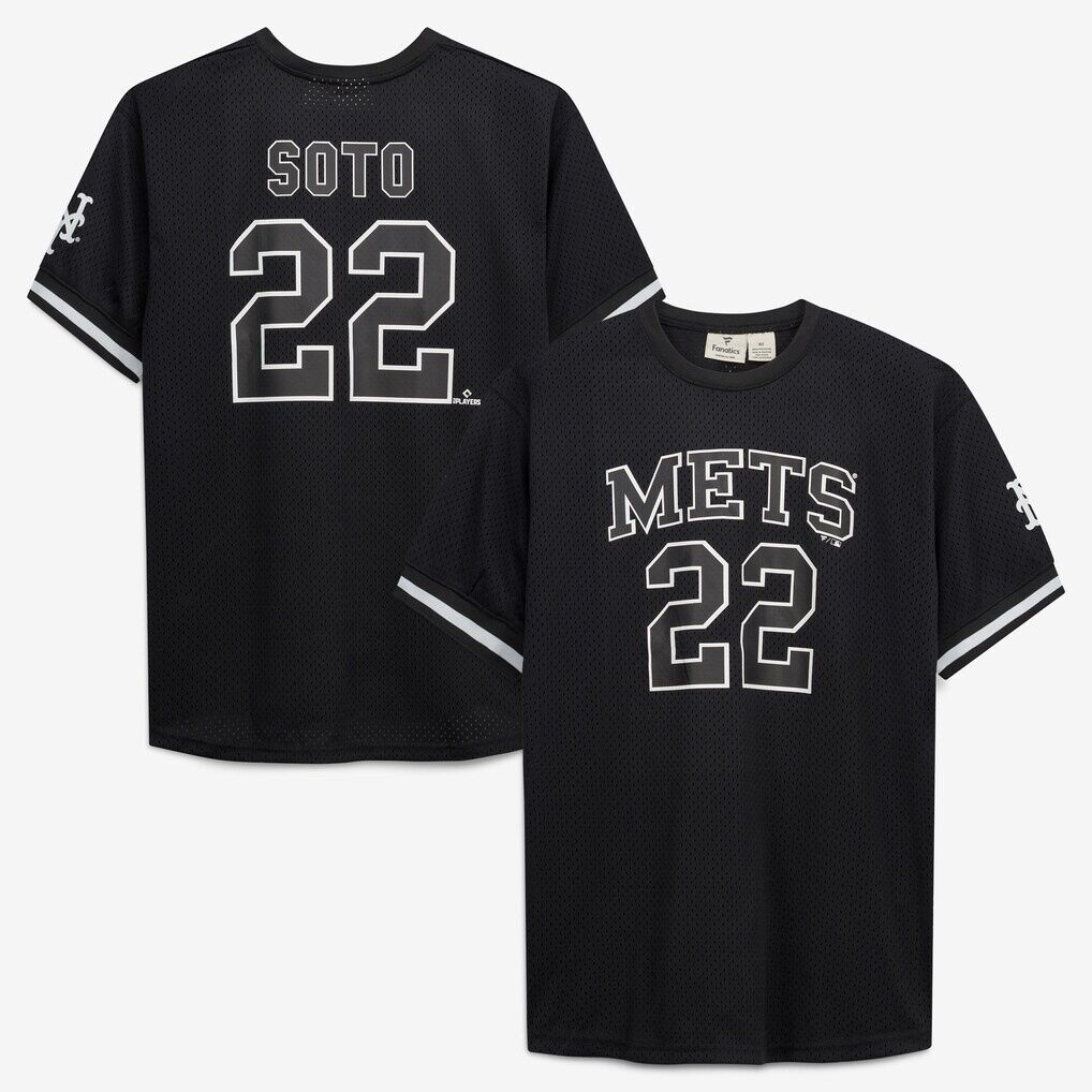 Juan Soto New York Mets Fashion7 Big & Tall Heavyweight Mesh Jersey - Black/White