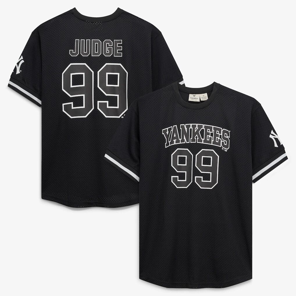 Aaron Judge New York Yankees Fashion7 Big & Tall Heavyweight Mesh Jersey - Black/White