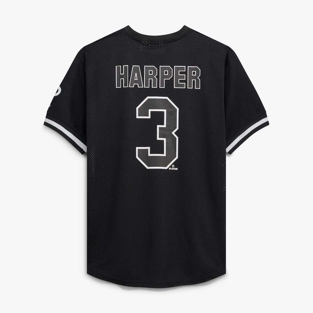 Bryce Harper Philadelphia Phillies Fashion7 Big & Tall Heavyweight Mesh Jersey - Black/White