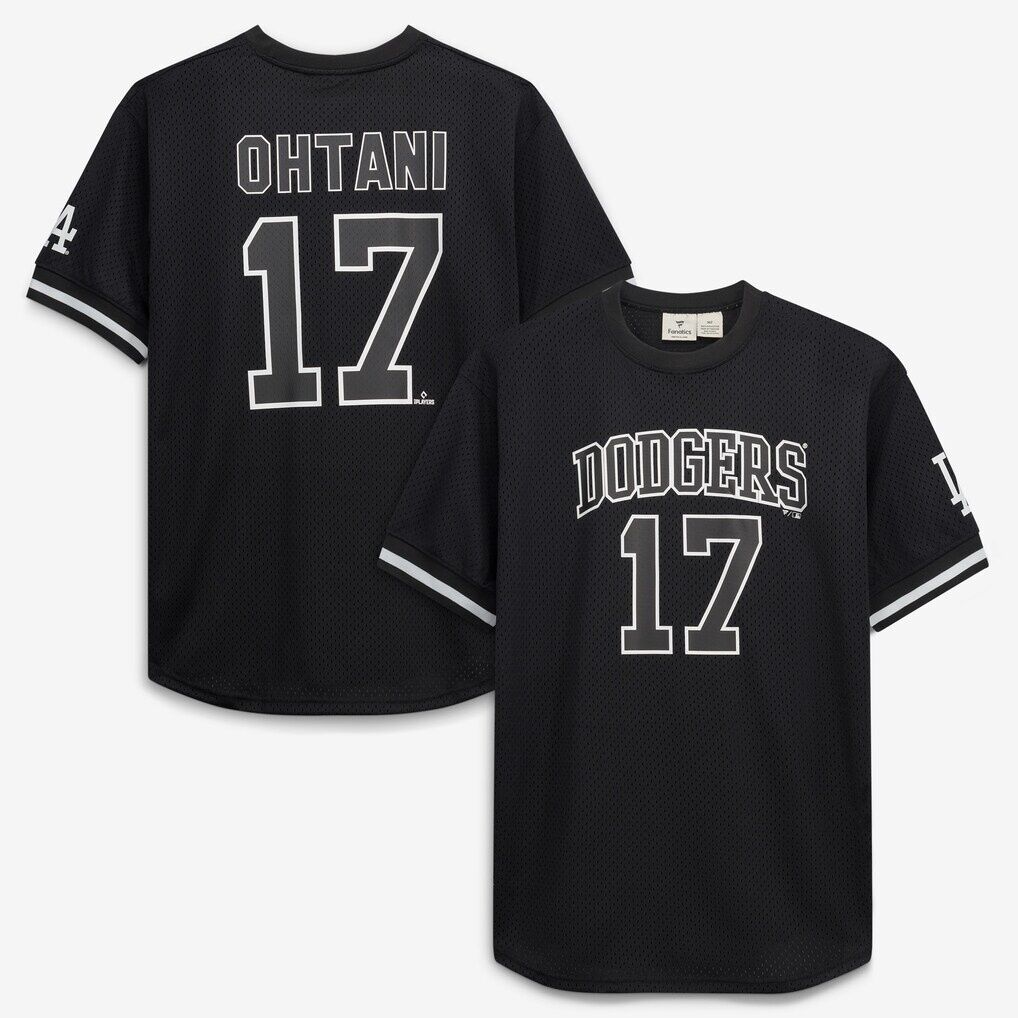 Shohei Ohtani Los Angeles Dodgers Fashion7 Big & Tall Heavyweight Mesh Jersey – Black/White