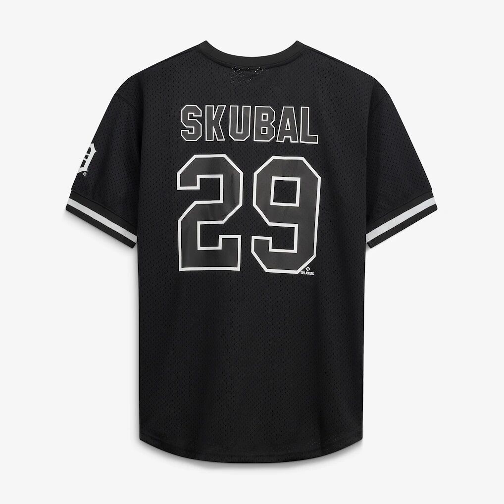 Tarik Skubal Detroit Tigers Fashion7 Big & Tall Heavyweight Mesh Jersey – Black/White