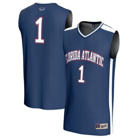 #1 Florida Atlantic Owls GameDay Greats Unisex Lightweight Basketball Jersey - Navy - Front View