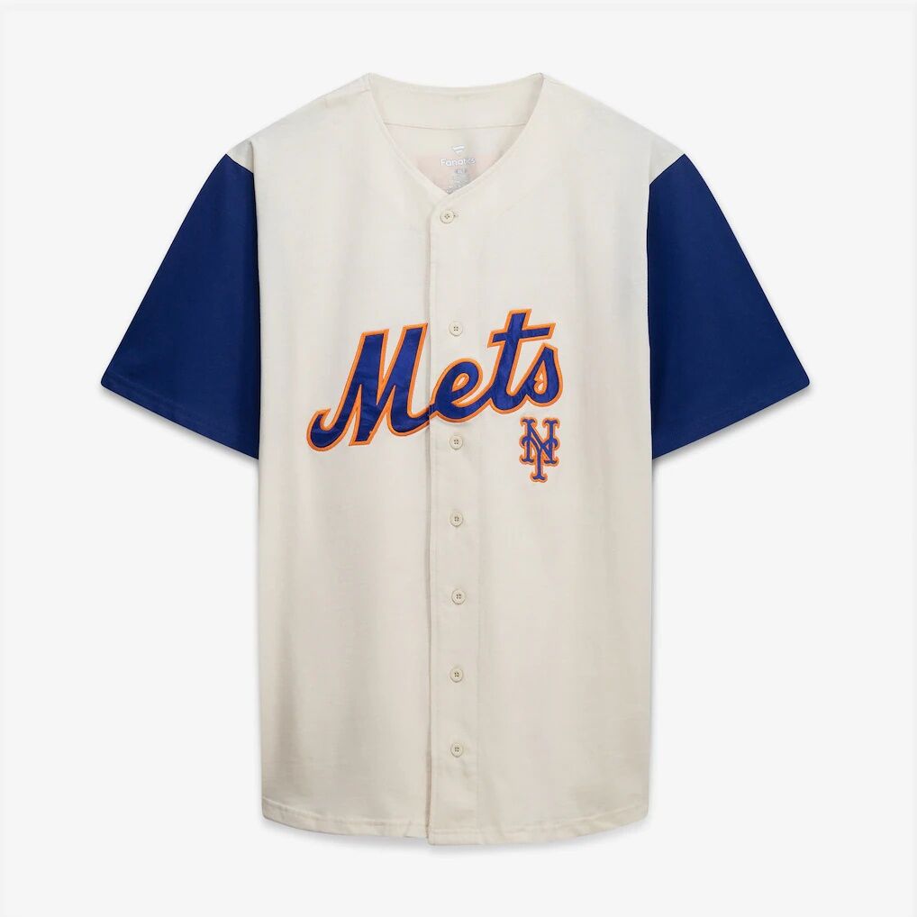 New York Mets Profile Big & Tall Two-Color Fashion Jersey - Cream/Royal