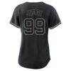 Aaron Judge New York Yankees Profile Women's Plus Size Player Name & Number Fashion Jersey - Black - Detail View