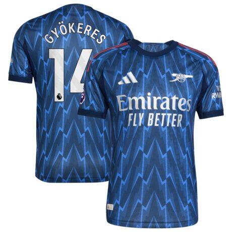 Viktor Gyökeres Arsenal adidas 2025/26 Away Authentic Player Jersey - Blue - Front View