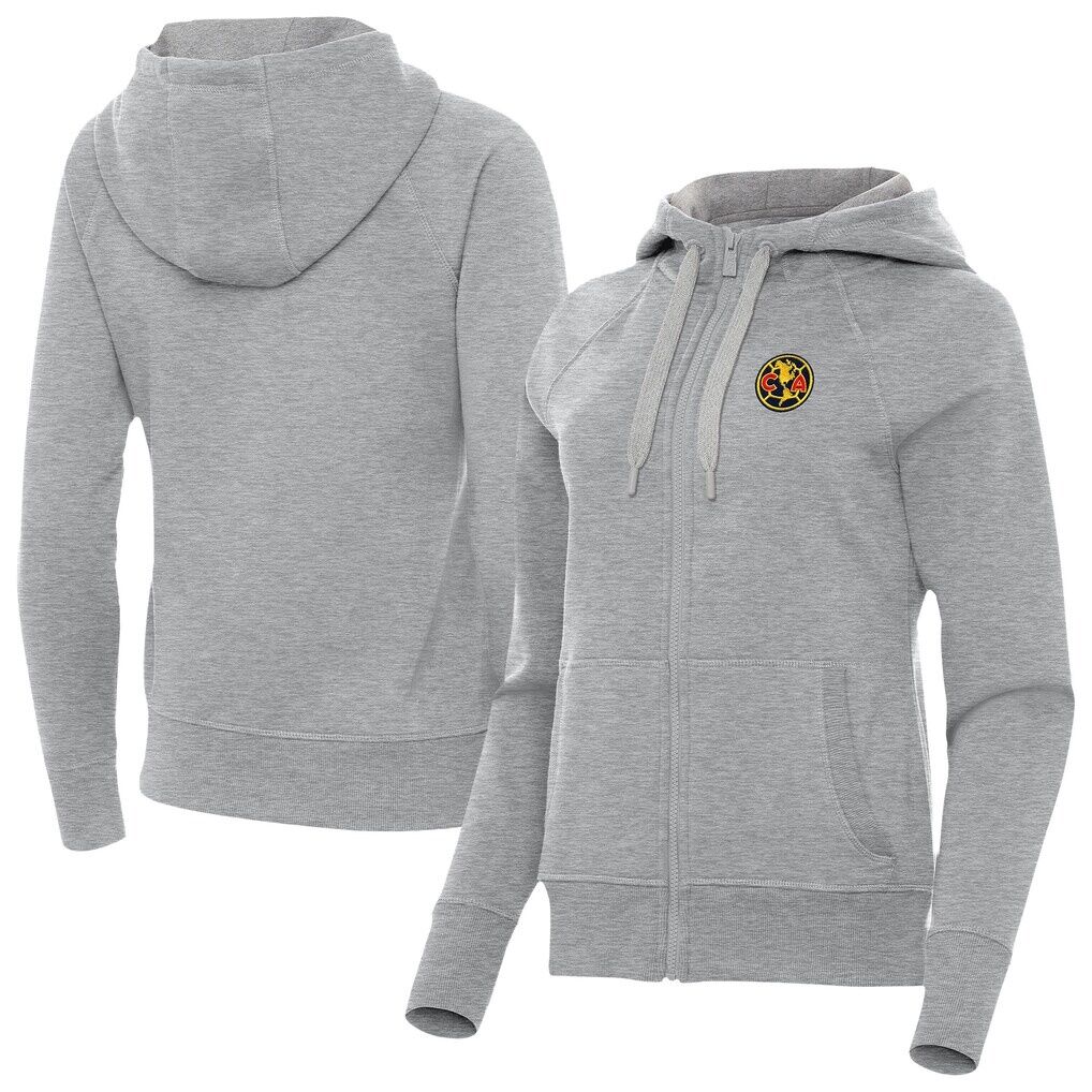 Club America Antigua Women's Takeover Full-Zip Hoodie - Heather Gray