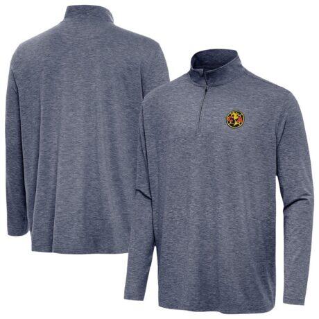 Club America Antigua Master Quarter-Zip Pullover - Heather Navy - Front View