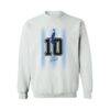 Diego Maradona Argentina National Team Vive La Fete Number & Signature Sweatshirt - White - Front View