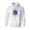 Diego Maradona Argentina National Team Vive La Fete Number & Signature Hoodie - White - Front View