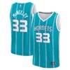 Liam McNeeley Charlotte Hornets Fashion7 Fast Break Replica Jersey - Teal - - Front View