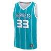 Liam McNeeley Charlotte Hornets Fashion7 Fast Break Replica Jersey - Teal - - Side View