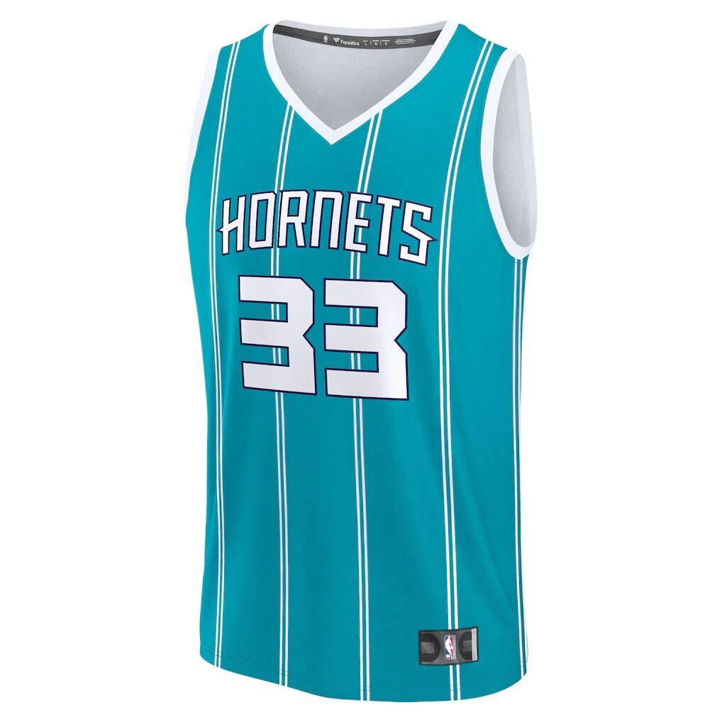 Liam McNeeley Charlotte Hornets Fashion7 Fast Break Replica Jersey – Teal – Icon Edition
