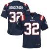 TreVeyon Henderson New England Patriots Nike Youth Team Game Jersey - Navy - Front View