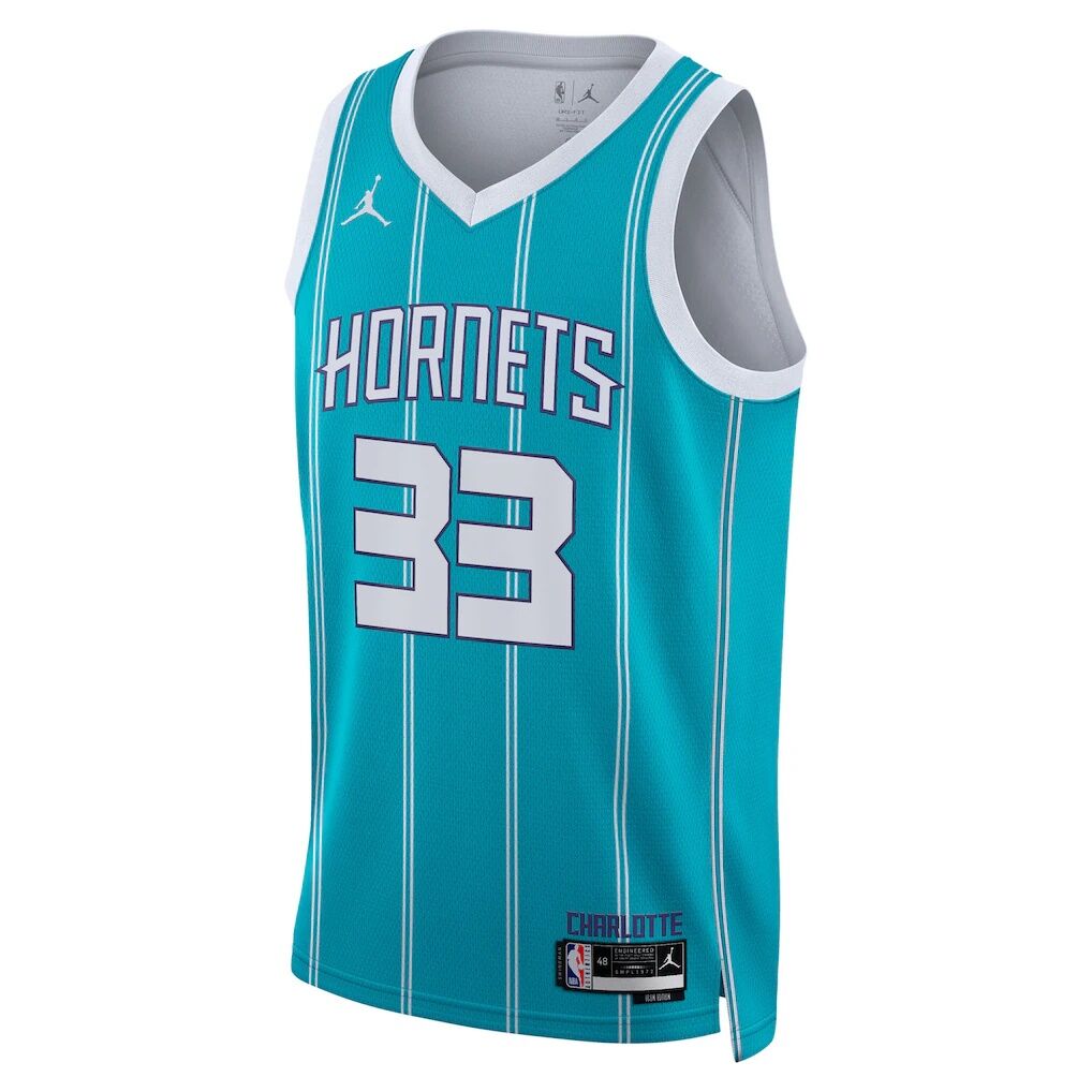 Liam McNeeley Charlotte Hornets Jordan Brand Unisex Swingman Jersey – Teal – Icon Edition