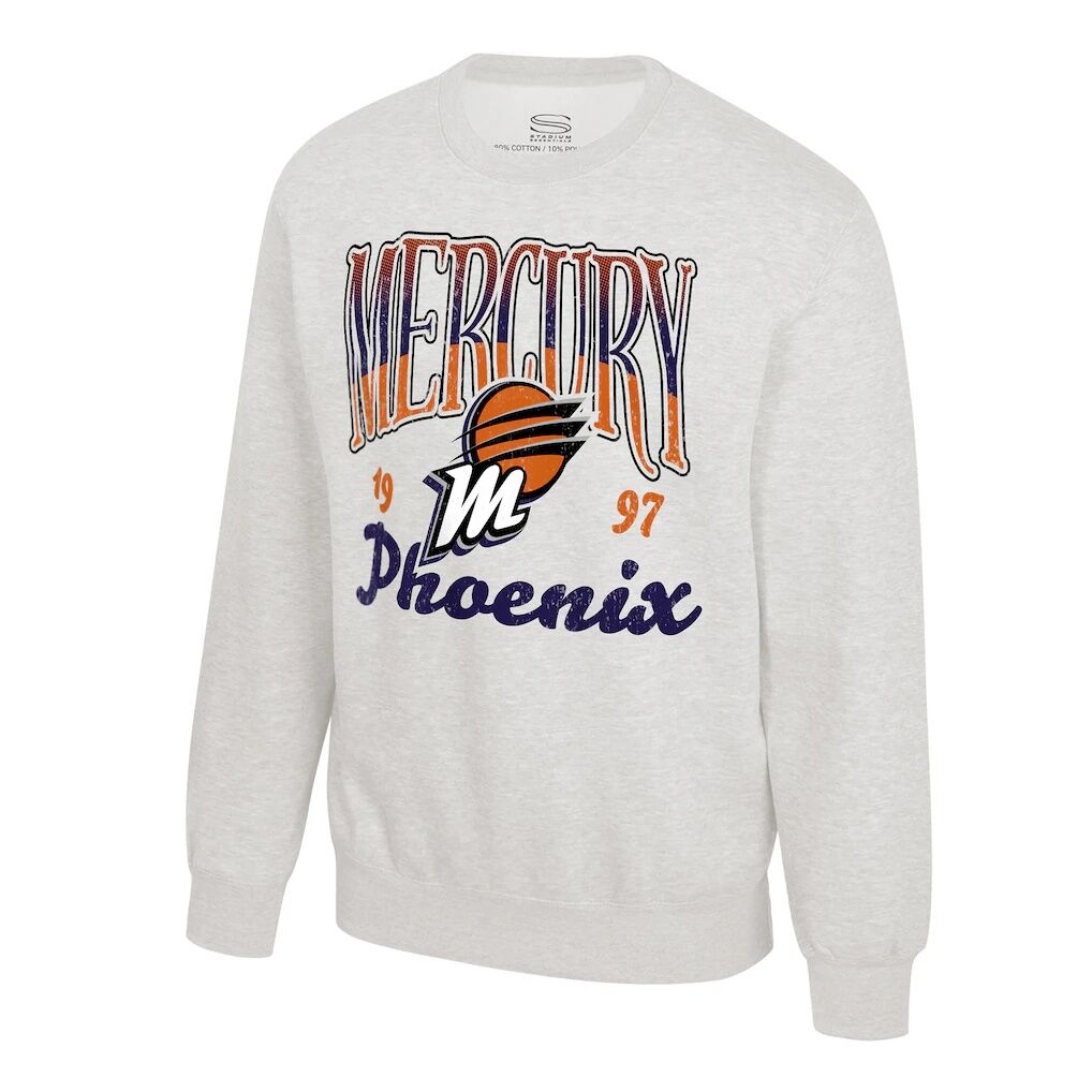 Phoenix Mercury Stadium Essentials Unisex Sky High Fleece Crew Neck Sweatshirt - Oatmeal