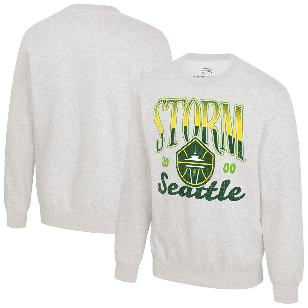 Seattle Storm Stadium Essentials Unisex Sky High Fleece Crew Neck Sweatshirt - Oatmeal