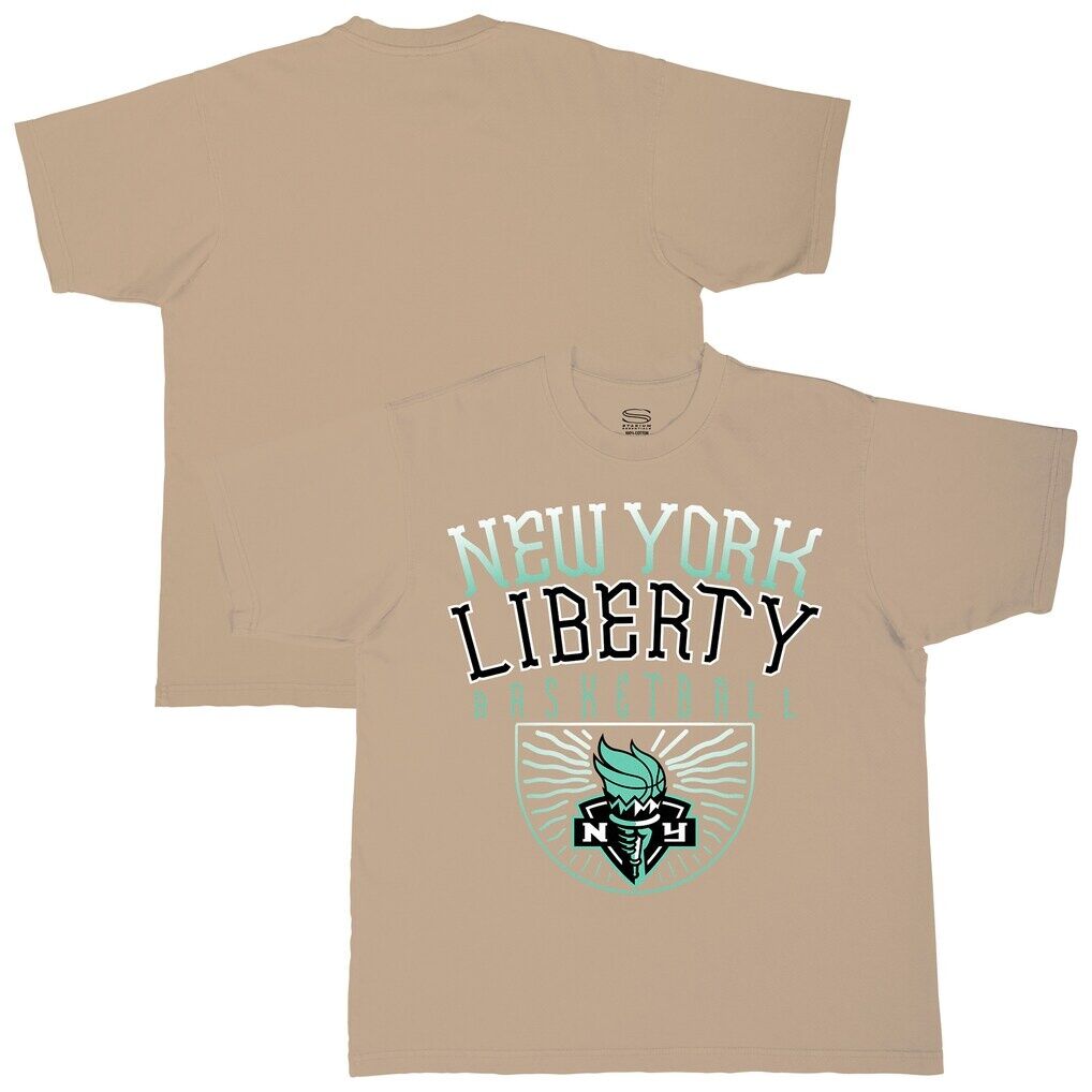 New York Liberty Stadium Essentials Unisex Rays Up Urban Premium Relaxed Fit T-Shirt - Sand