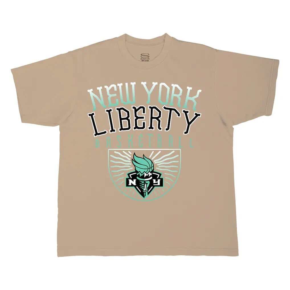New York Liberty Stadium Essentials Unisex Rays Up Urban Premium Relaxed Fit T-Shirt - Sand